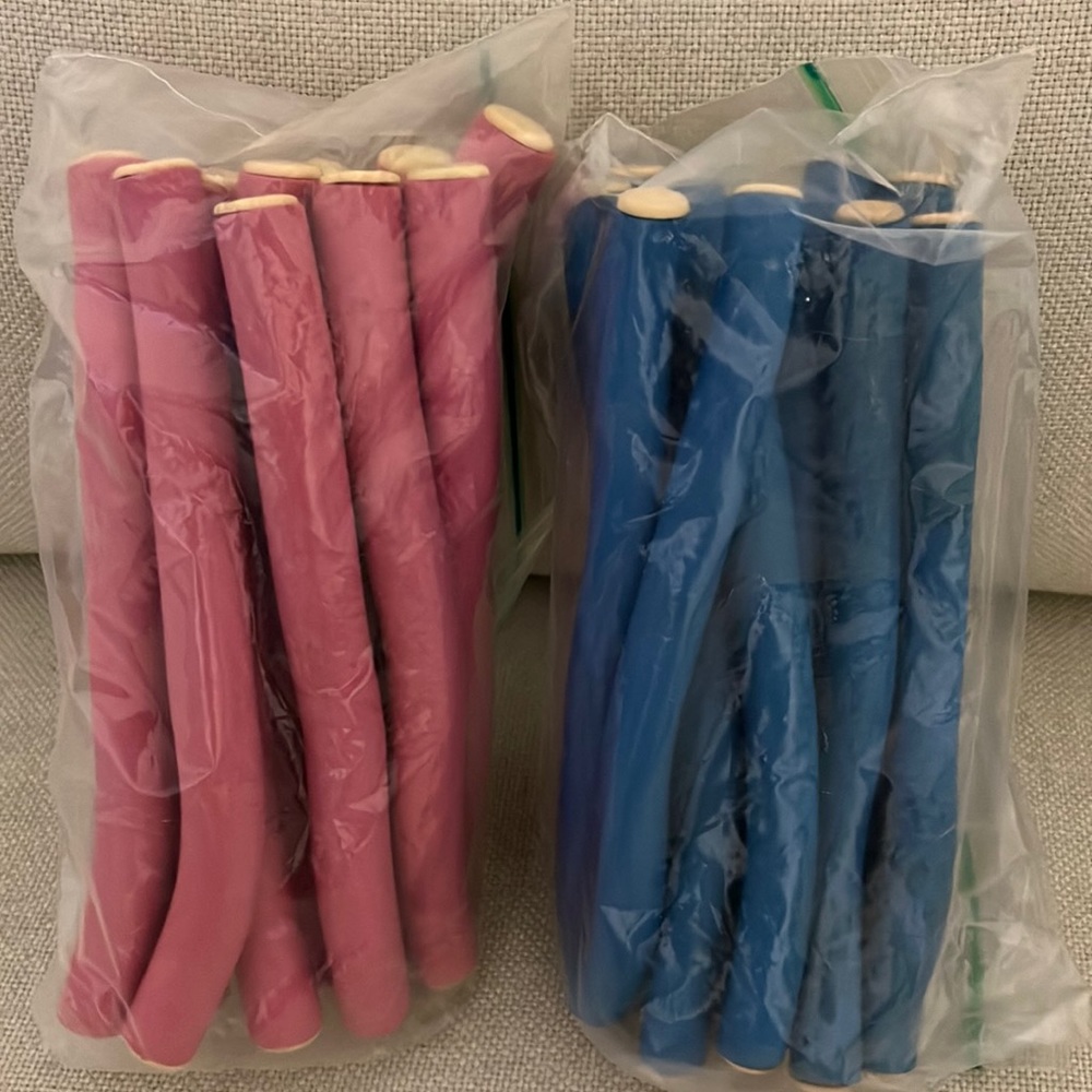 Bendable perm rods for mid to long hair 2 sets 12 perm rods in each set.